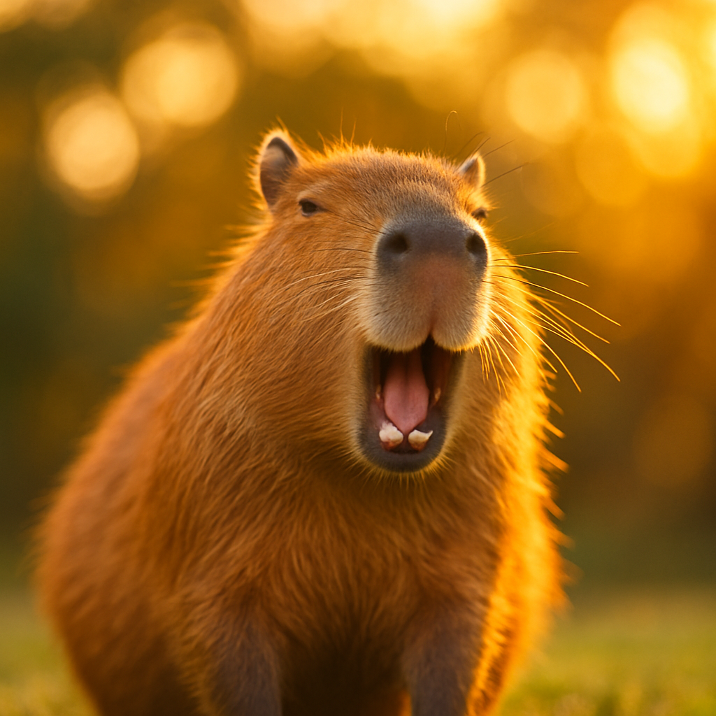 Capybara having fun