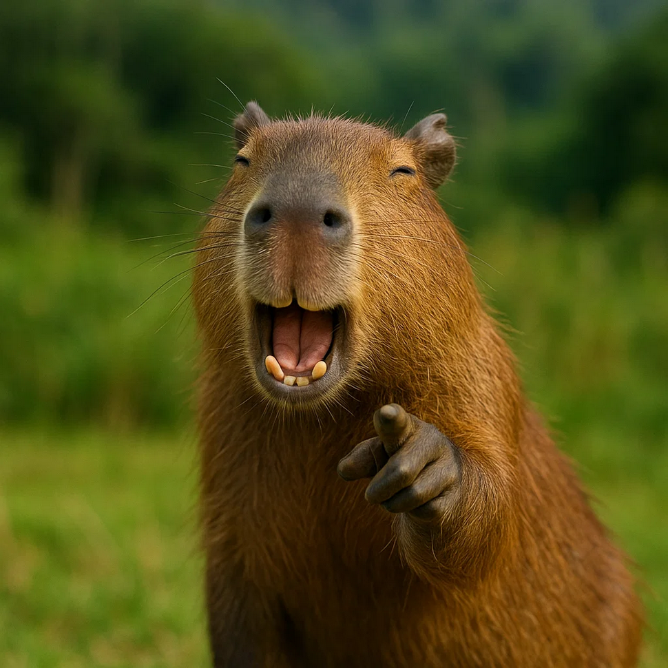 Capybara having fun